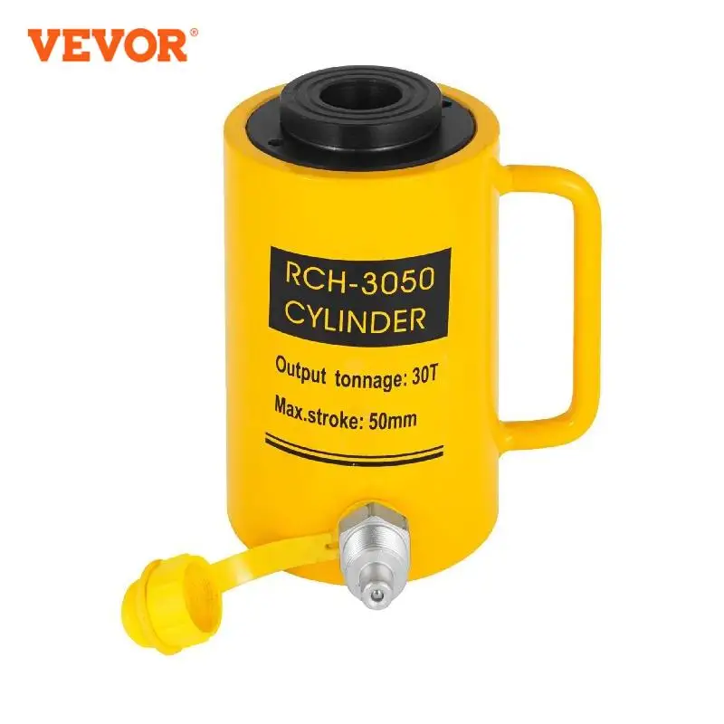 

VEVOR 20T/30T/60T Hollow Plunger Hydraulic Cylinder Jack Single Acting Ram Cylinder 100mm Heavy Duty Lifting Tool