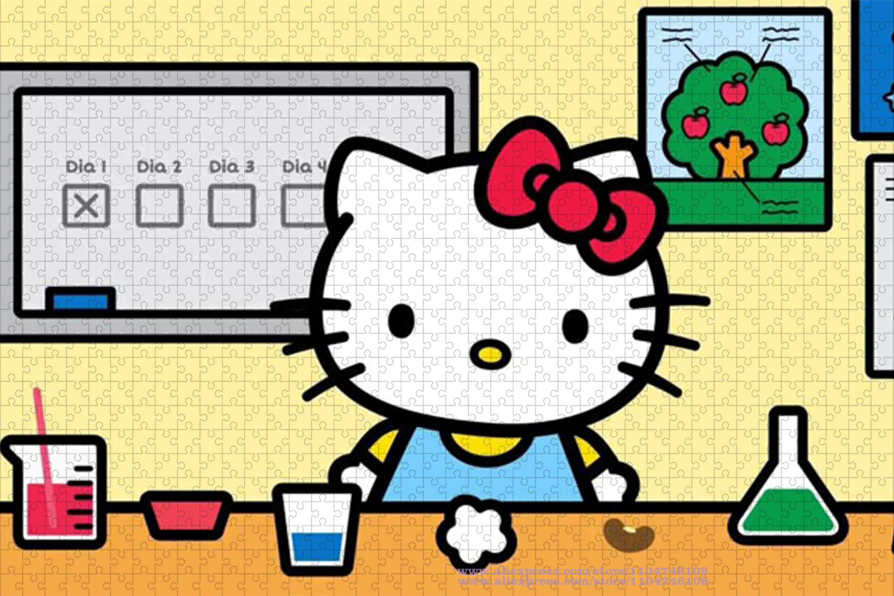 Sanrio Hello Kitty ปริศนาจิ๊กซอว์การ์ตูนอะนิเมะ 108/200/300/500/1000/1500 ชิ้นสติปัญญาปริศนาเด็กของขวัญกล่อง
