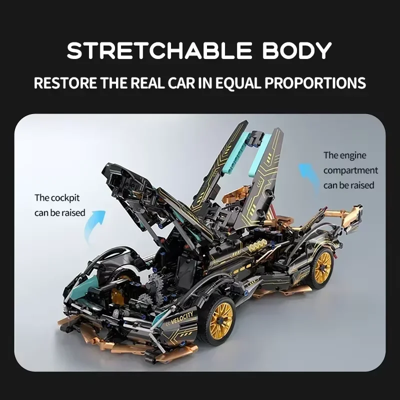 1148 pçs 1:14 rc carro moc construção design legal conjunto de blocos de construção de corrida power moc tijolos criativo brinquedo diy crianças presentes aniversário