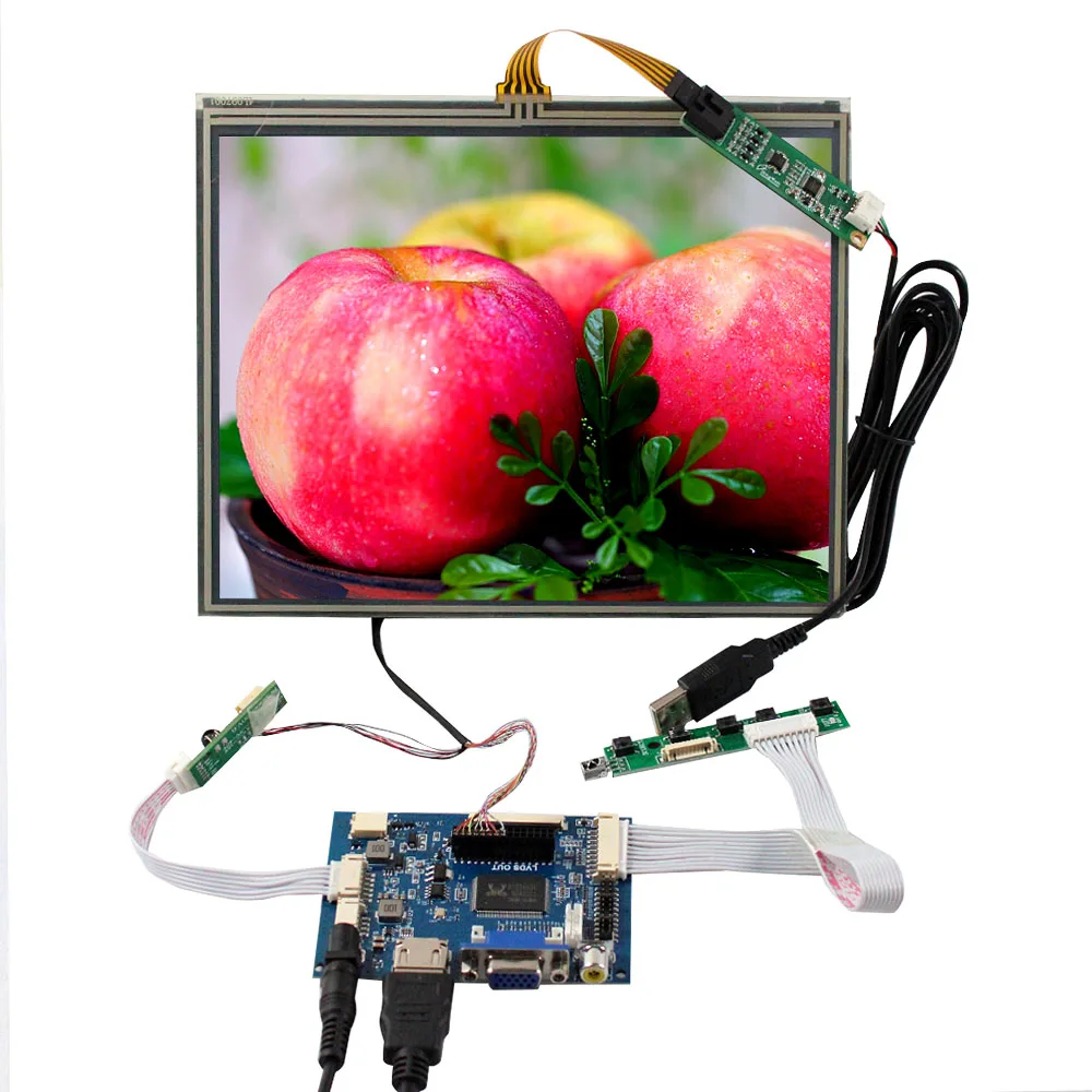 لوحة تحكم 9.7 بوصة عالية الوضوح mi av vga lcd ، 1024x768 ، شاشة تعمل باللمس