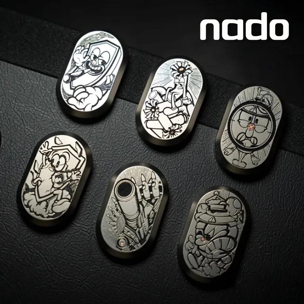 Nado EDC & GOAT EDC Battle Bean Fidget Slider Titanium Carve Push Slider Fidget Toys For Adults Anxiety Toys