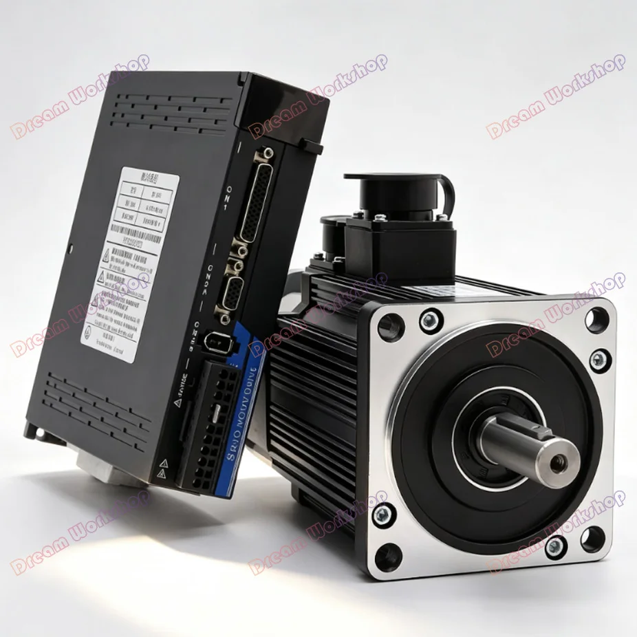 Servo Motor 750W 1000W 220V AC Servo Motor Drive Kit 3000rpm 80 Flange driver + 17-bit magnetic encoder + 3m encoder cable CNC