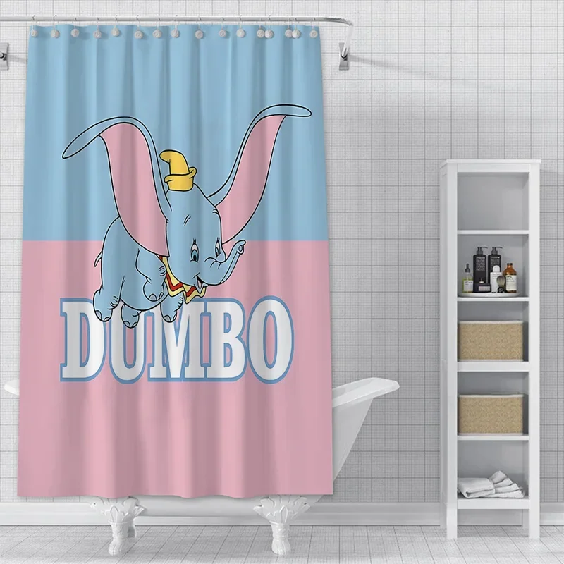 Cartoon D-Dumbo Shower Curtain Waterproof Polyester Fabric Paint Colorful Bath Curtains Home Bathroom Decor Curtain With Hook @