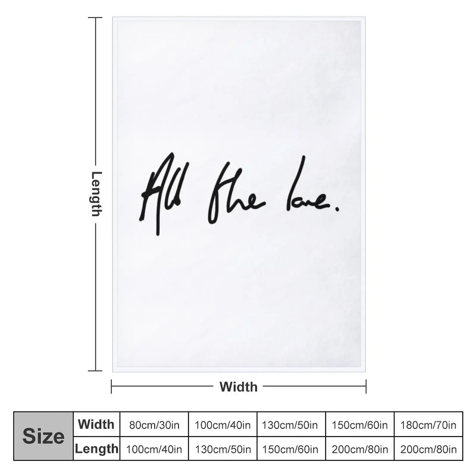 All the Love H Styles Handwriting Design Throw Blanket Luxury Thicken Designers Blankets