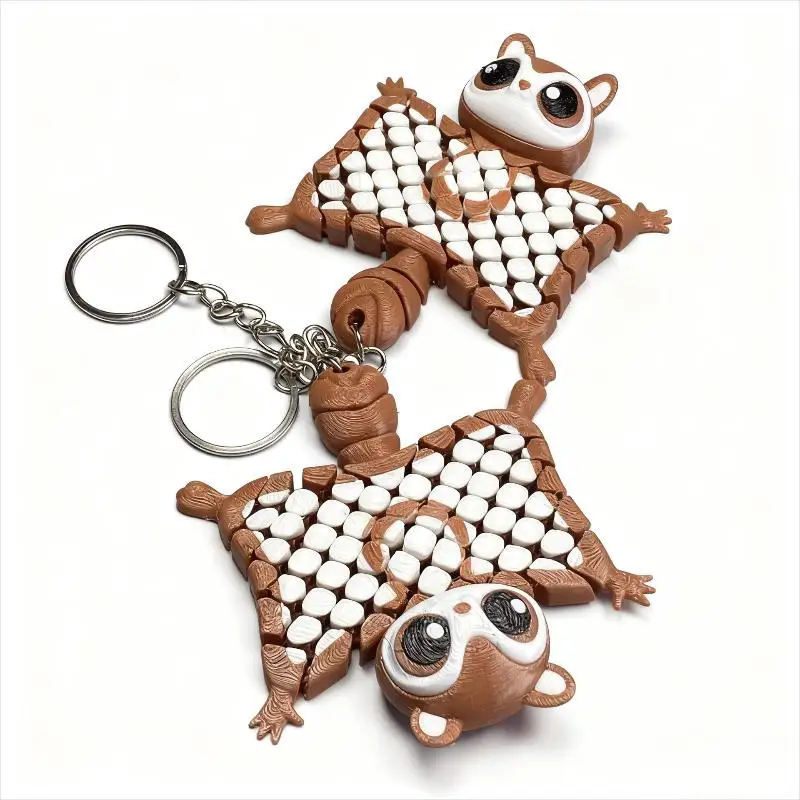 〔R〕3D-gedruckter niedlicher Flug-Eichhörnchen-Anhänger, Schlüsselanhänger, Dekoration, Taschenanhänger, hängendes Zubehör, Spielzeug, Geschenk