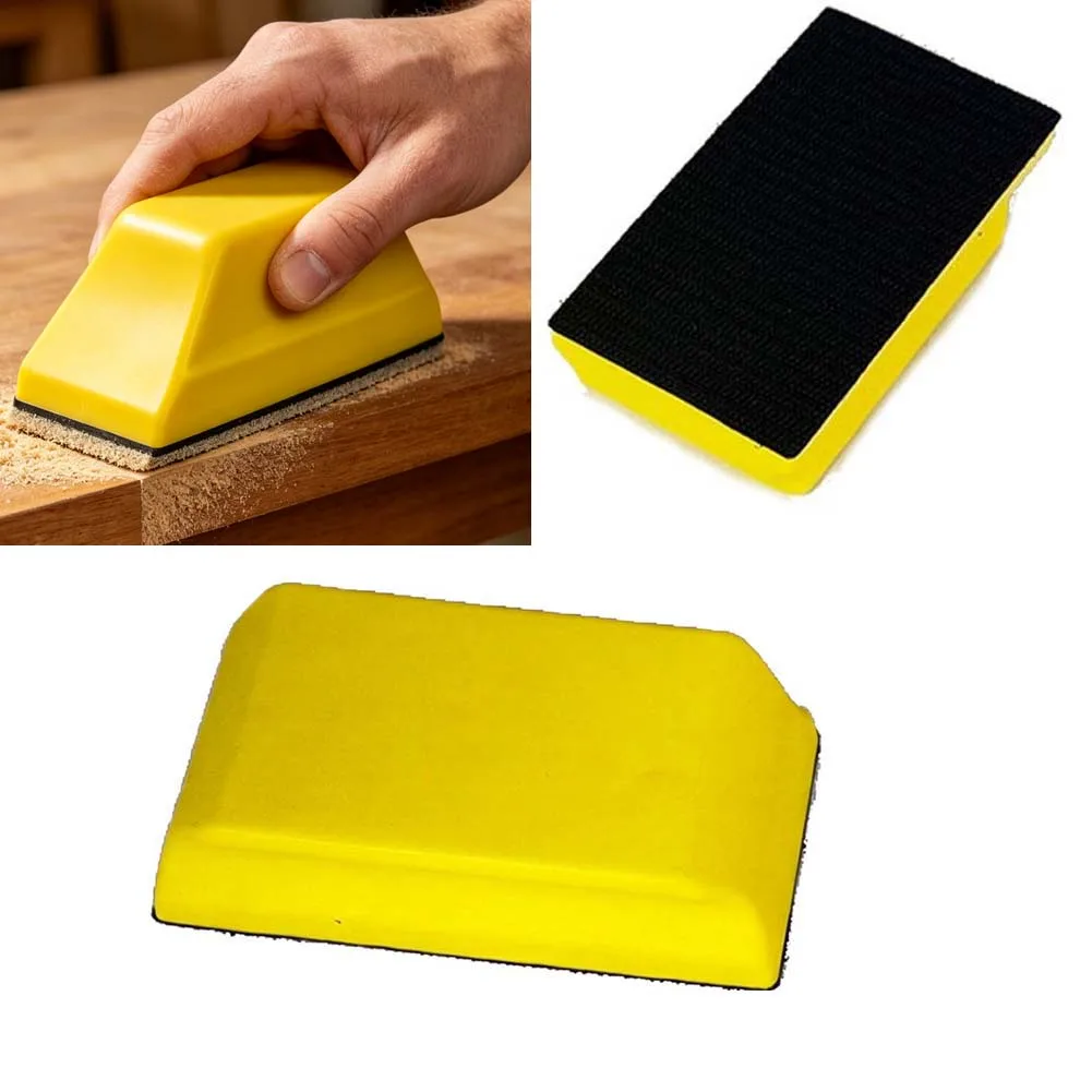 Rectangular PU Foam Sanding Block For Auto Wood Polishing, Ergonomic Hand Pad For Sandpaper Sheets, Polishing Tools