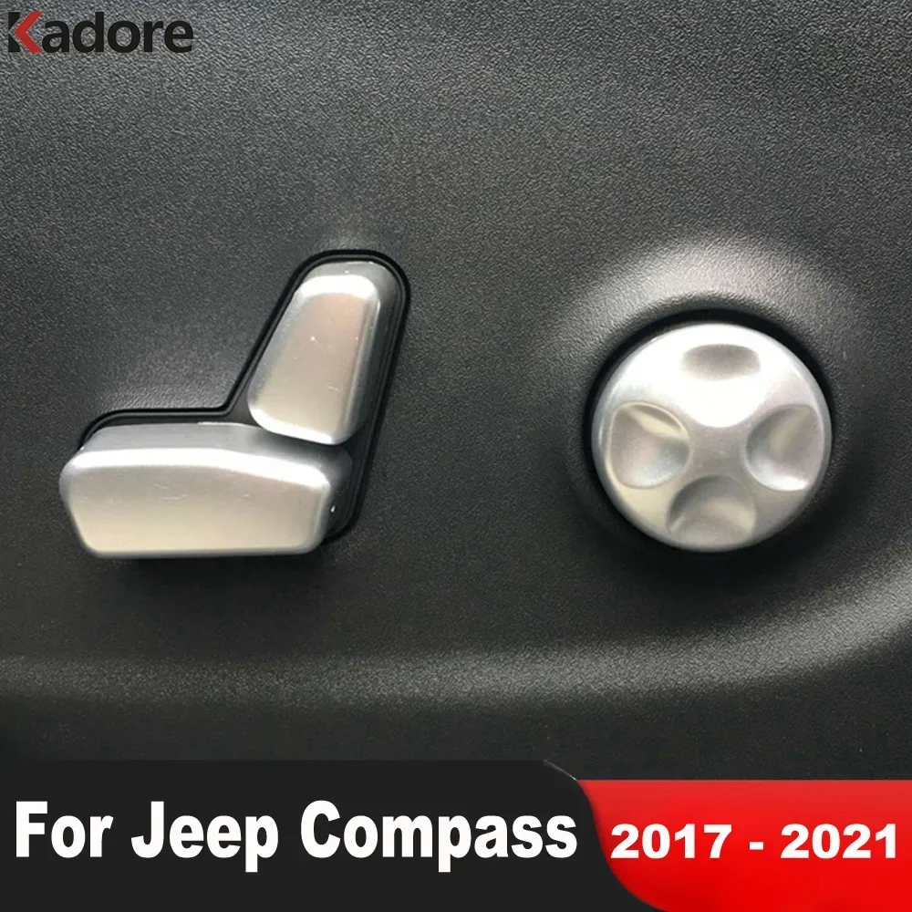 

Для Jeep Compass 2017 2018 2019 2020 2021, матовый переключатель регулировки автомобильного сиденья, кнопка управления, накладка, аксессуары для интерьера