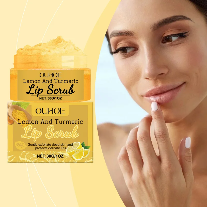 

Turmeric Lemon Lip Scrub - Help Clean Skin, Moisturize & Nourish Lips, Brighten Color, Gently Exfoliate, 30g