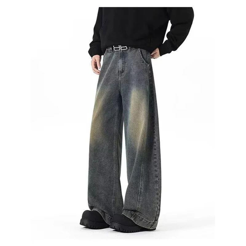 Men's Curved Blade Jeans - Trendy and Versatile Casual Jeans for Spring and Autumn - Wide Leg Men's Casual Pants