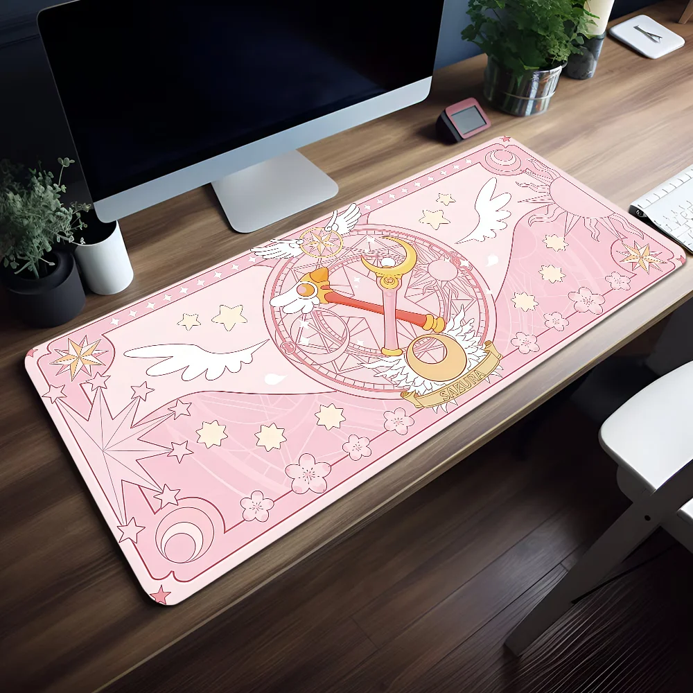 Cardcaptor Sakura Large Mouse Pad,Anime Gaming Desk Mat,Non‑Slip Keyboard Pad
