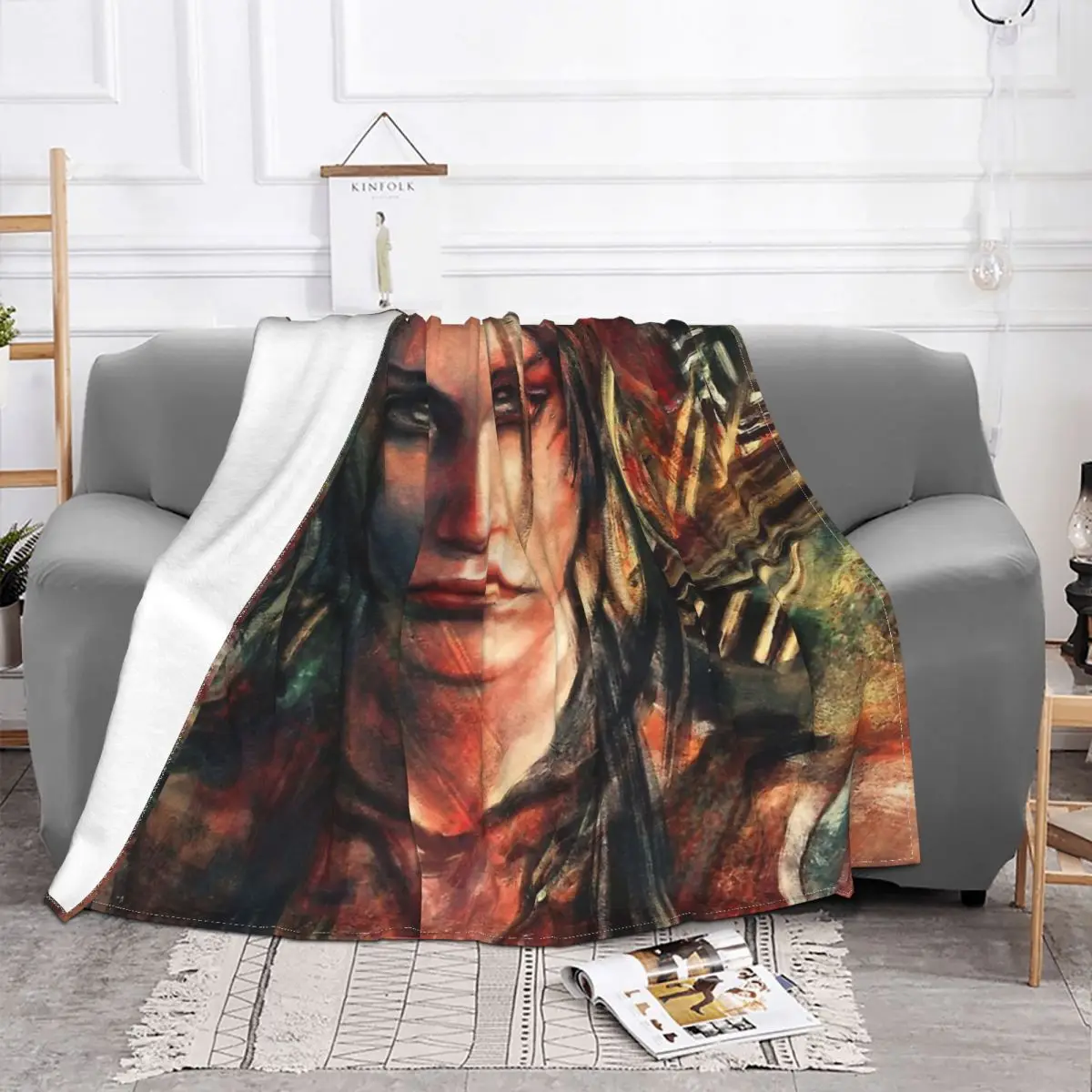 Lara Croft Beautiful Painting Blanket Tomb Raider Jonah Maiava Game Flannel Autumn/Winter Breathable Thin Throw Blankets For Car