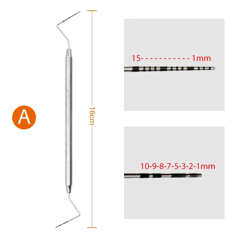 1pc Dental Stainless Steel Periodontal Probe With Scaler Explorer Instrument Tool Endodontic Equipment Material Probe