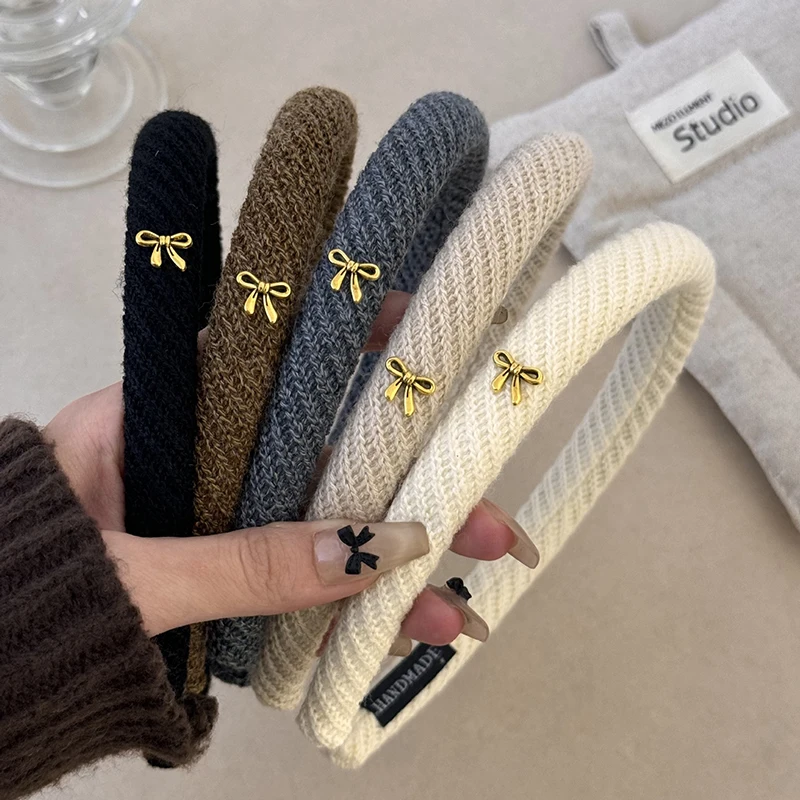 

Simple Twill Headband with Elegant Bow - Fine Hairband for Women, Tames Flyaways&Creates Youthful Look, Versatile Hair Accessory