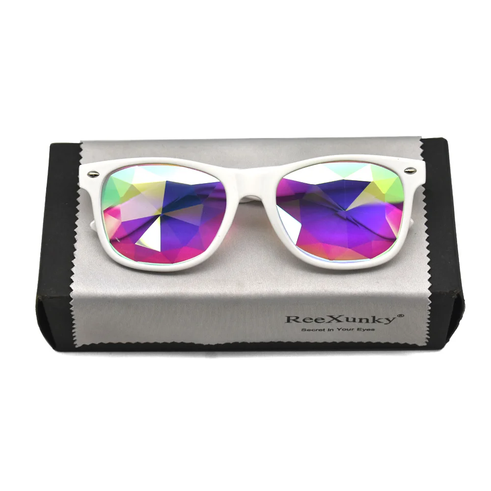 Classic Square Party Sunglasses Women Men Fashion EDM Light Diffraction Futuristic Rave Festival Sun Glasses Psychedelic Prism