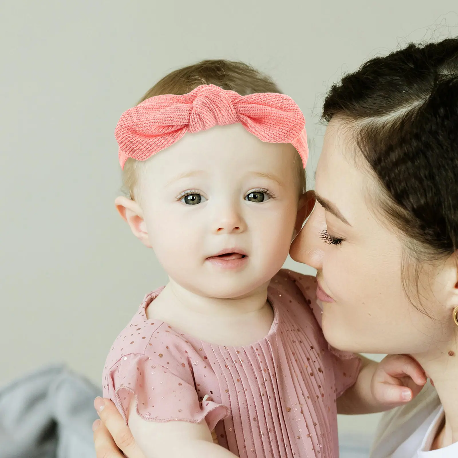 

Stretchy Knitted Infant Headbands for Newborn Baby Girls Soft Elastic Hair Accessories for Birthdays Celebrations Photo Sessions