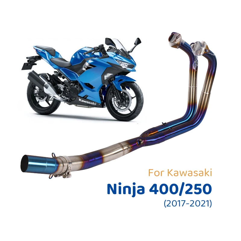 

50.8mm For KAWASAKI NINJA400 250 300 2017-2021 Full System Motorcycle Exhaust Middle Pipe Slip On Full System Front Link Pipe