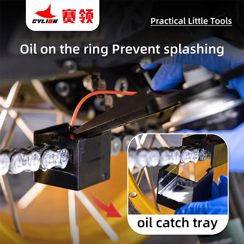 1/2PCS Mess-Free Motorcycle Chain Oiler Tool, 2 in 1 Universal Cleaner Lube Wax Spray Applicator
