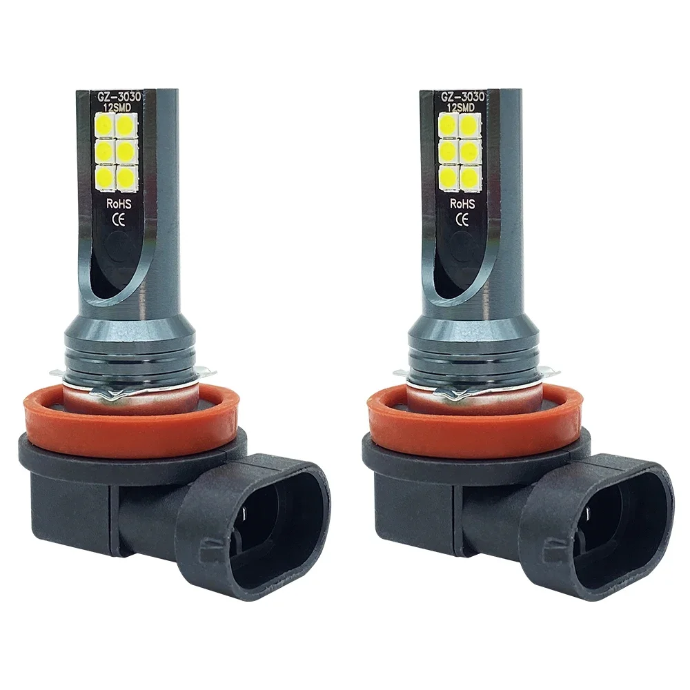 2Pcs H8 H9 H11 LED Car Fog Light Bulbs DRL Motorcycle Headlight Lamp Auto Driving Headlamp 3000K 6000K 12000K 12V 24V 80W