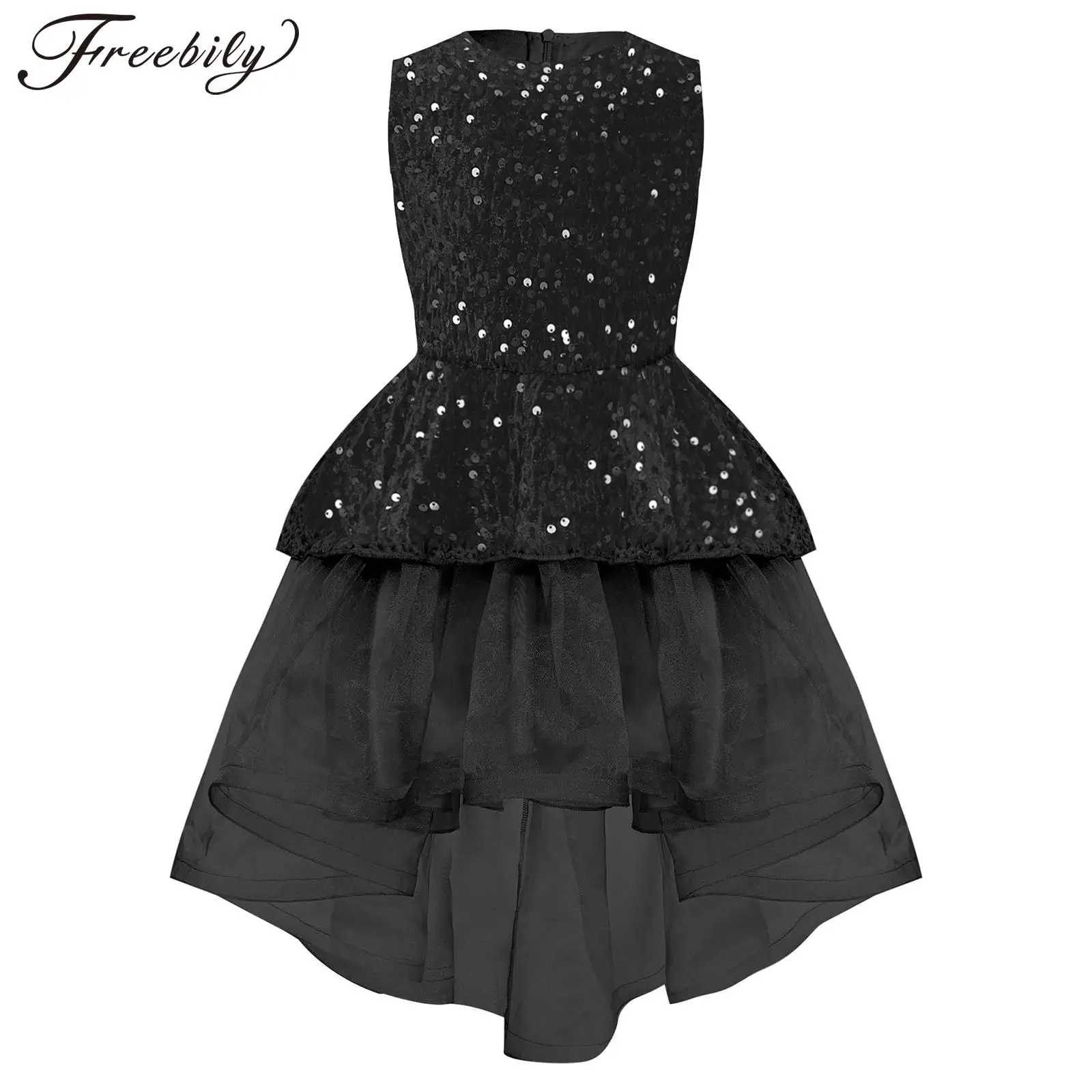 الفتيات الحديثة اللاتينية رقص الجاز زي الترتر عالية منخفضة توتو فستان الأميرة رداء حفلات Dancewear فساتين الأداء المتدرج