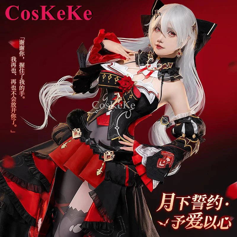 CosKeKe Theresa Apocalypse Cosplay Honkai Impact 3 Costume Vow Under The Moon Formal Dress Activity Party Role Play Clothing New