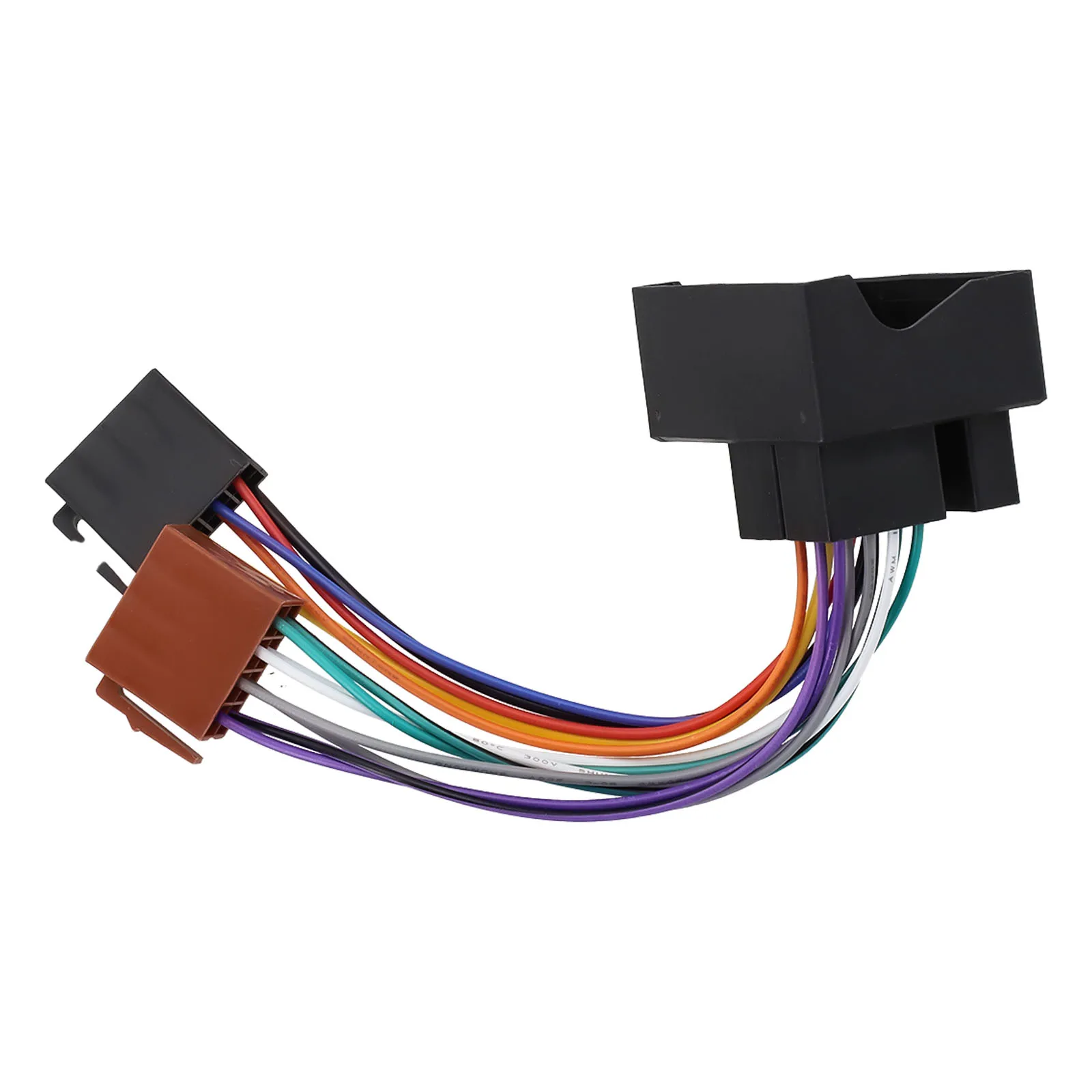 Car Radio Wiring Harness Radio Wiring Harness Quick Installation Wear-resistant 220mm ABS Black Non-deformation