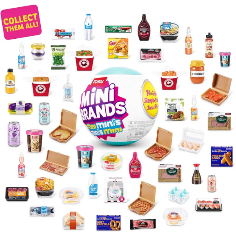 Bola surpresa mini marcas geladeira geladeira série de alimentos caixa cega brinquedos mini figura modelo mistério coleção crianças presentes