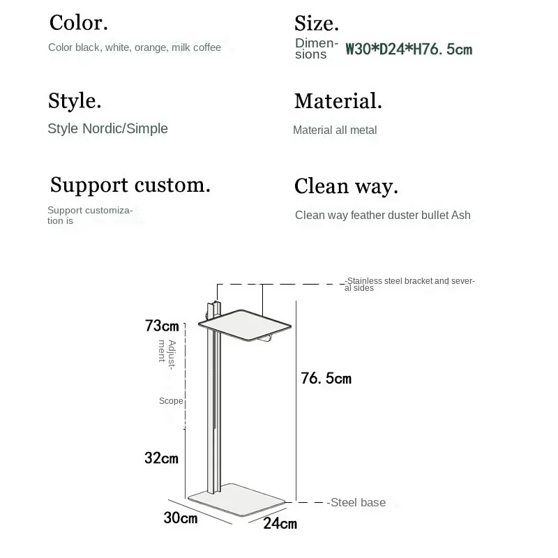 โต๊ะข้างโซฟาสแตนเลสแบบยกได้ โต๊ะข้างโซฟาเหล็กทรงสี่เหลี่ยมเล็ก โต๊ะข้างเตียงในห้องนอนพร้อมชั้นวางของ
