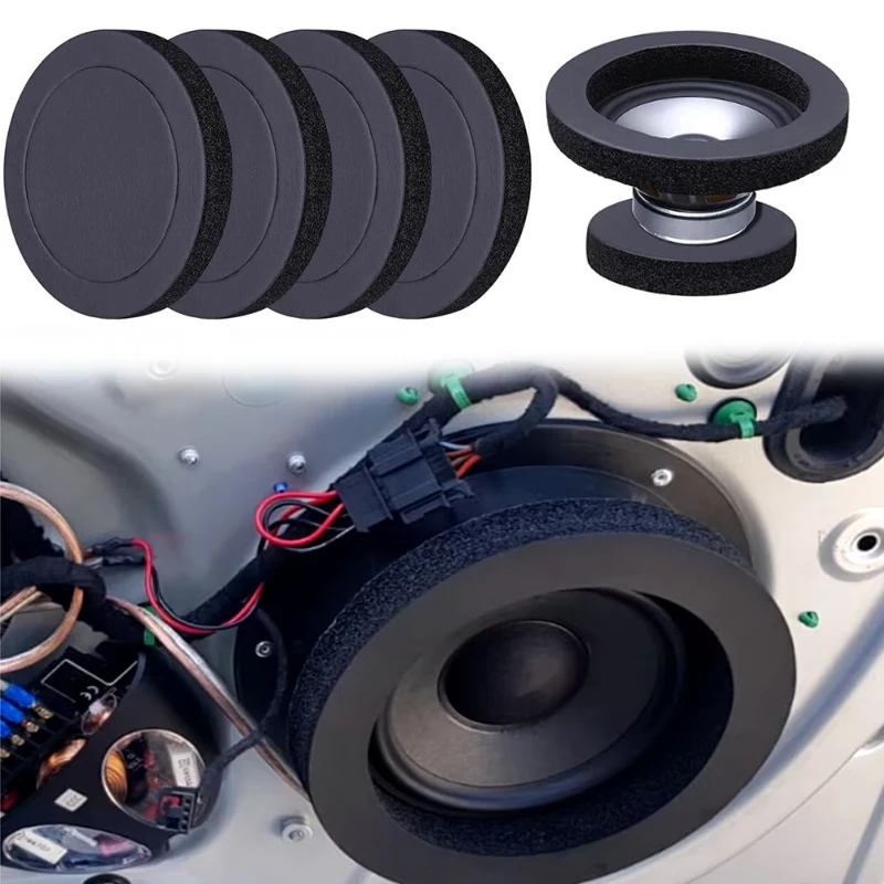 Car Speaker Acoustic Rings Slow Rebound Seals Cotton Bass Door Trims Loudspeaker Rings Car Interior Accessories Foam