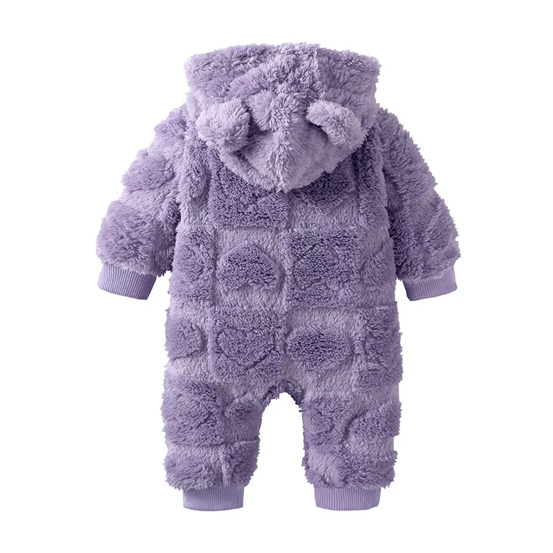 0-18 Months Newborn Baby Romper Winter Thicken Flannel Warm Clothes Infant Boy Girl Oneies Pyjamas Kids Cute Hooded Jumpsuits