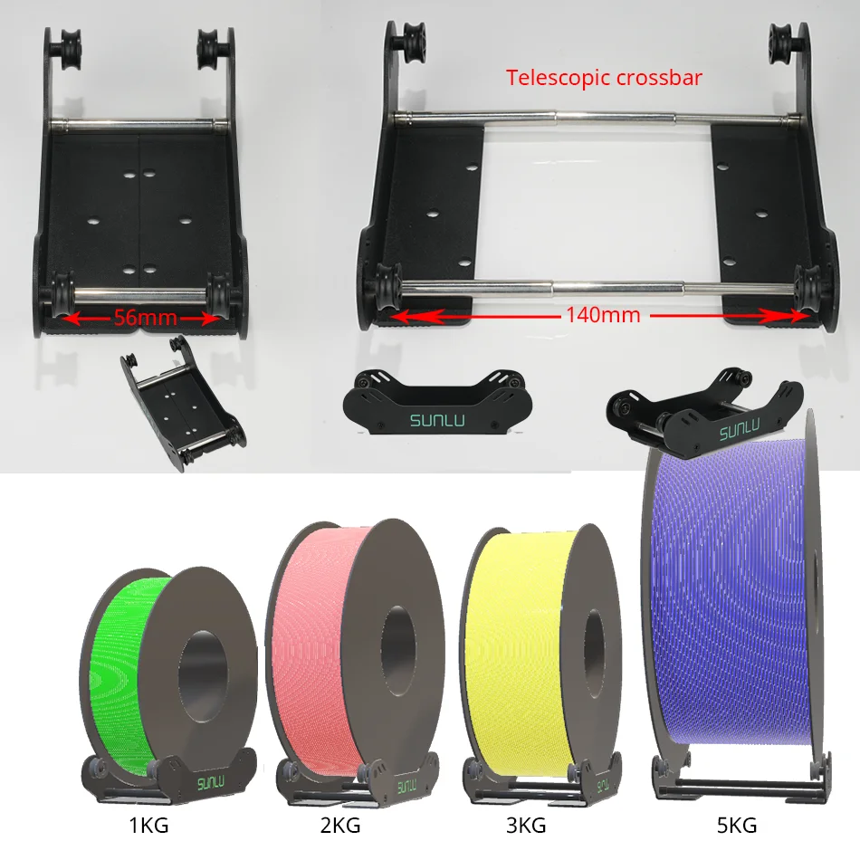 SUNLU 3D Material Rack Support 1KG To 5KG 56MM To 140MM Adjust The Width Arbitrarily Suitable For Printer Beams And Tabletops