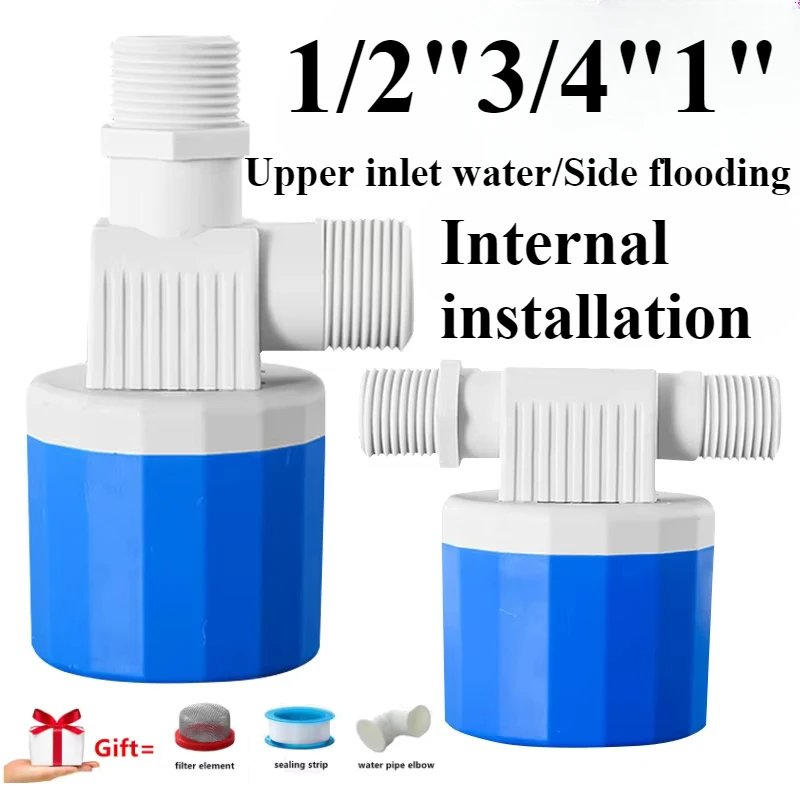 

Поплавковый шаровой кран, для резервуара для воды, автоматический контроль уровня воды 1/2" 3/4" поплавковый шаровой кран для боковой/верхней воды, полная остановка воды