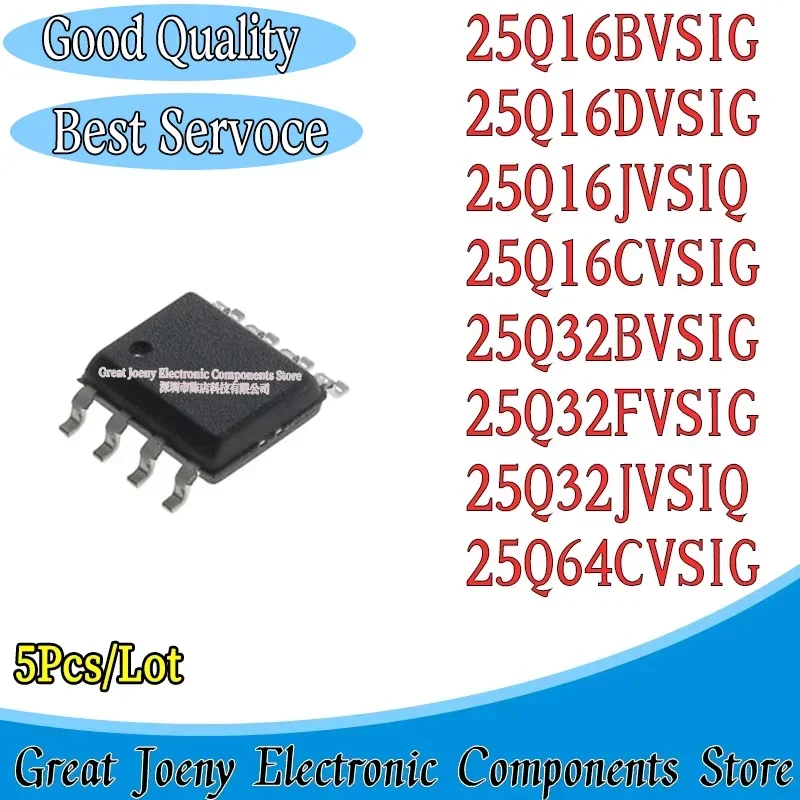 (5piece) W25Q16BVSIG W 25Q16DVSIG 25Q16JVSIQ 25Q16CVSIG 25Q32BVSIG 25Q32FVSIG 25Q32JVSIQ 25Q64CVSIG sop-8 Standard Version