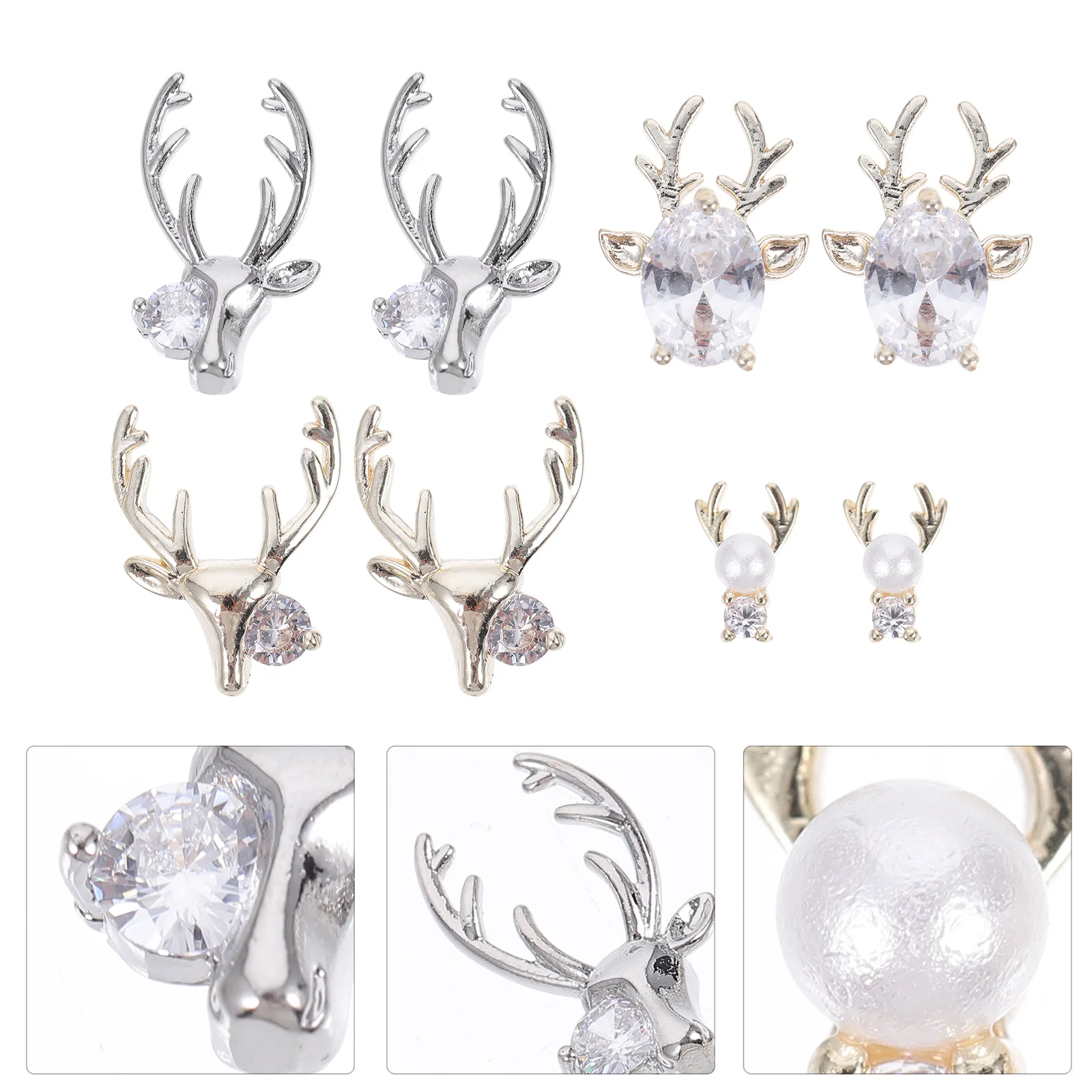

16pcs Deer Zircon Zircon Studs Charms For Antler Art Charm Nail Art Decoration Antler Nail Studs Manicure Supplies