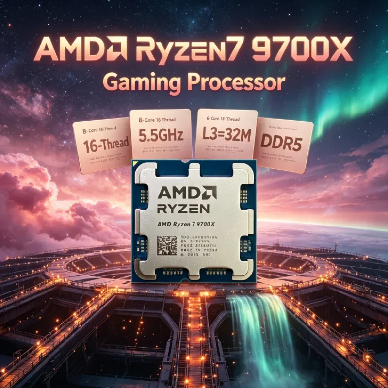 AMD Ryzen 7 9700X 8-Core 16-Thread Desktop CPU Up to 5.5GHz 65W PCIe 5.0 Socket AM5 DDR5 4NM 3.8GHz L3=32M