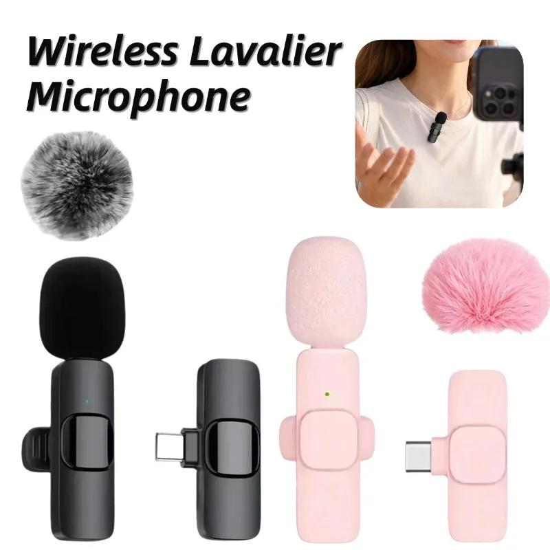 Dual Wireless Lavalier Microphone Noise Cancelling Plug Play Clip Mic For iPhone 18 17 16 Type C For Vlog Live