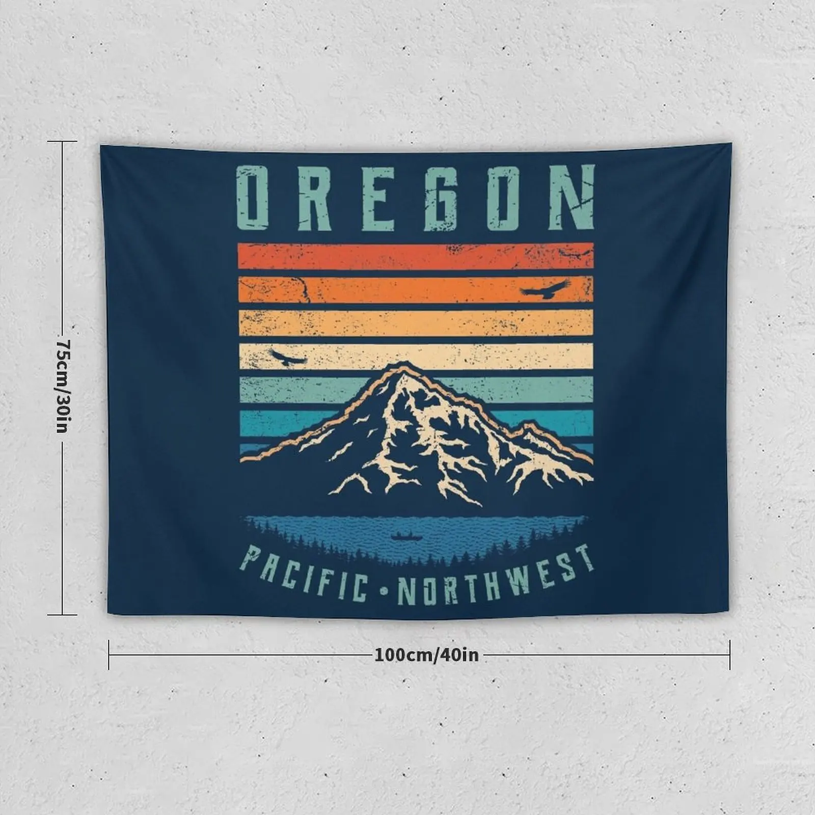 Oregon Retro Mountains Tapestry Room Aesthetic Decor Wallpaper Bedroom Decoration Home Tapestry