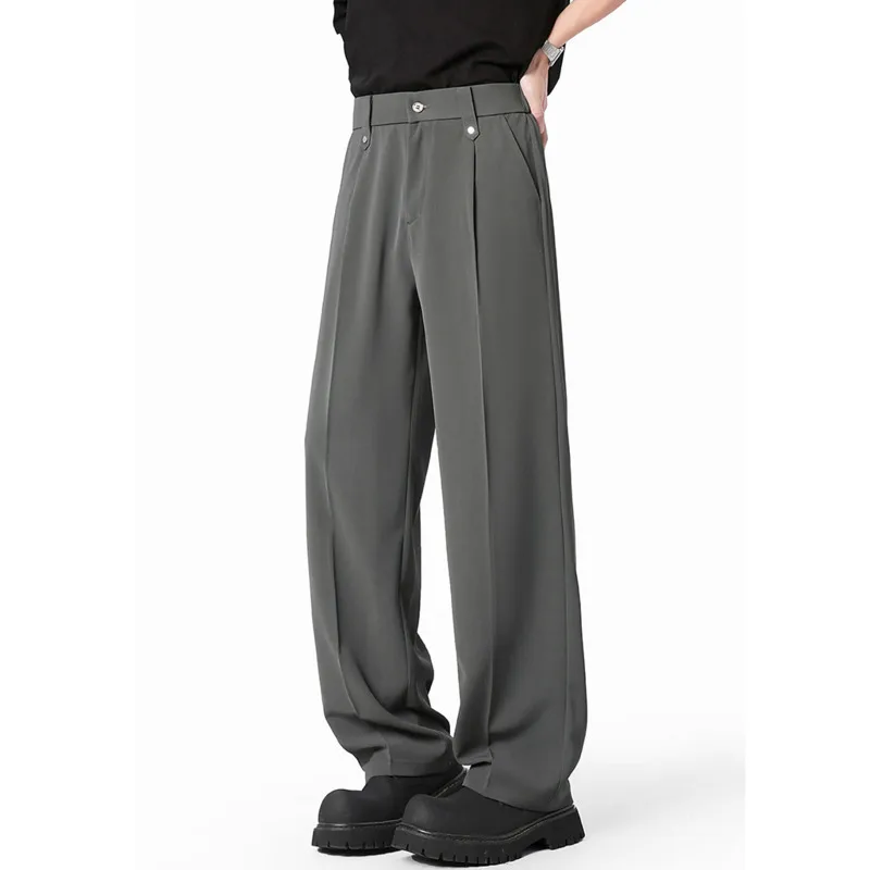 

2025 Spring/Summer Men's Lounge Suit Pants - Loose Fit Drape Fabric Business Casual Trousers Man Clothing Plus Size 6XL 7XL 8XL