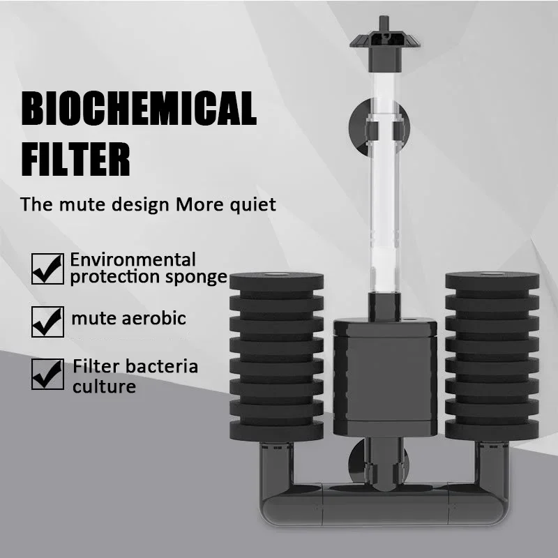 Filtro de acuario para acuario, bomba de aire para pecera, espumadera, esponja bioquímica, filtro, esponja, circulación de agua limpia, cultivo de peces, 3W