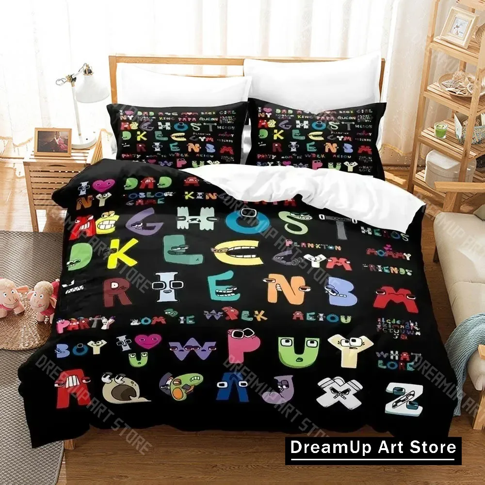 3D Print Cartoon Alphabet Lore A-Z Bedding Set Duvet Cover Bed Set Quilt Cover Pillowcase Comforter king Queen Size Boys Adult