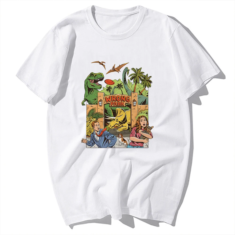 Take Dogs To The Wrong Park Funny Dinosaur T-Shirt,Daily Short Sleeve Casual TShirt,Unisex tee,Breathable No-crack Print