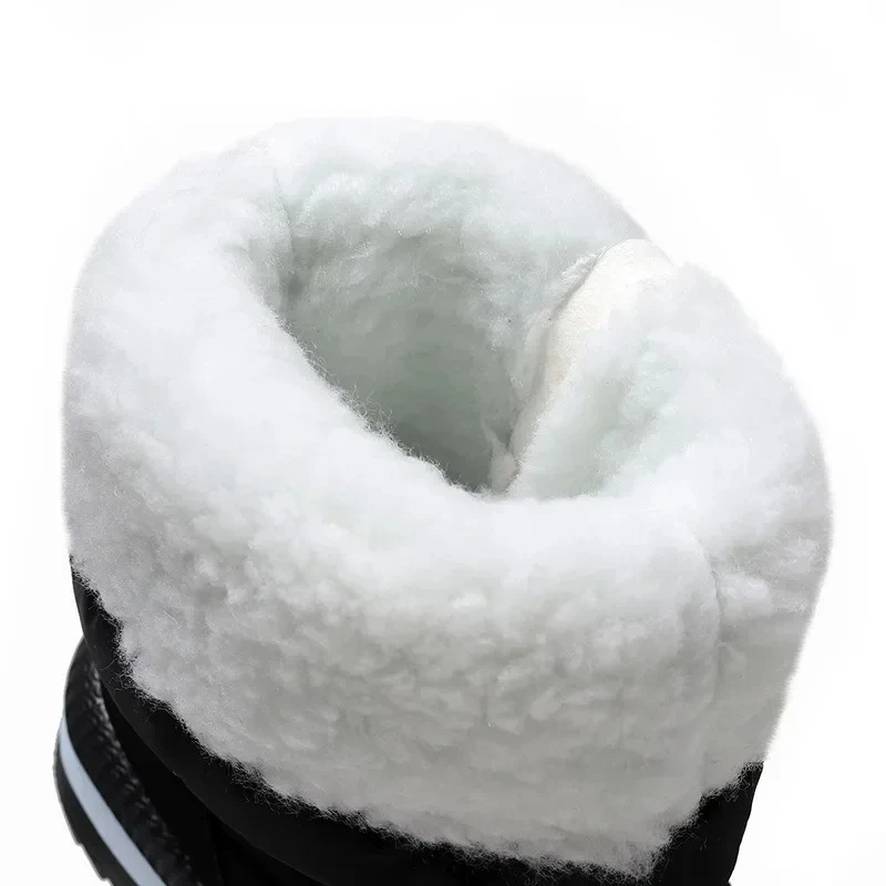 أحذية الشتاء النسائية الموضة الدافئة الفراء بوتاس موهير 2025 النساء أحذية الثلوج منصة أحذية الشتاء سميكة أفخم مقاوم للماء عدم الانزلاق