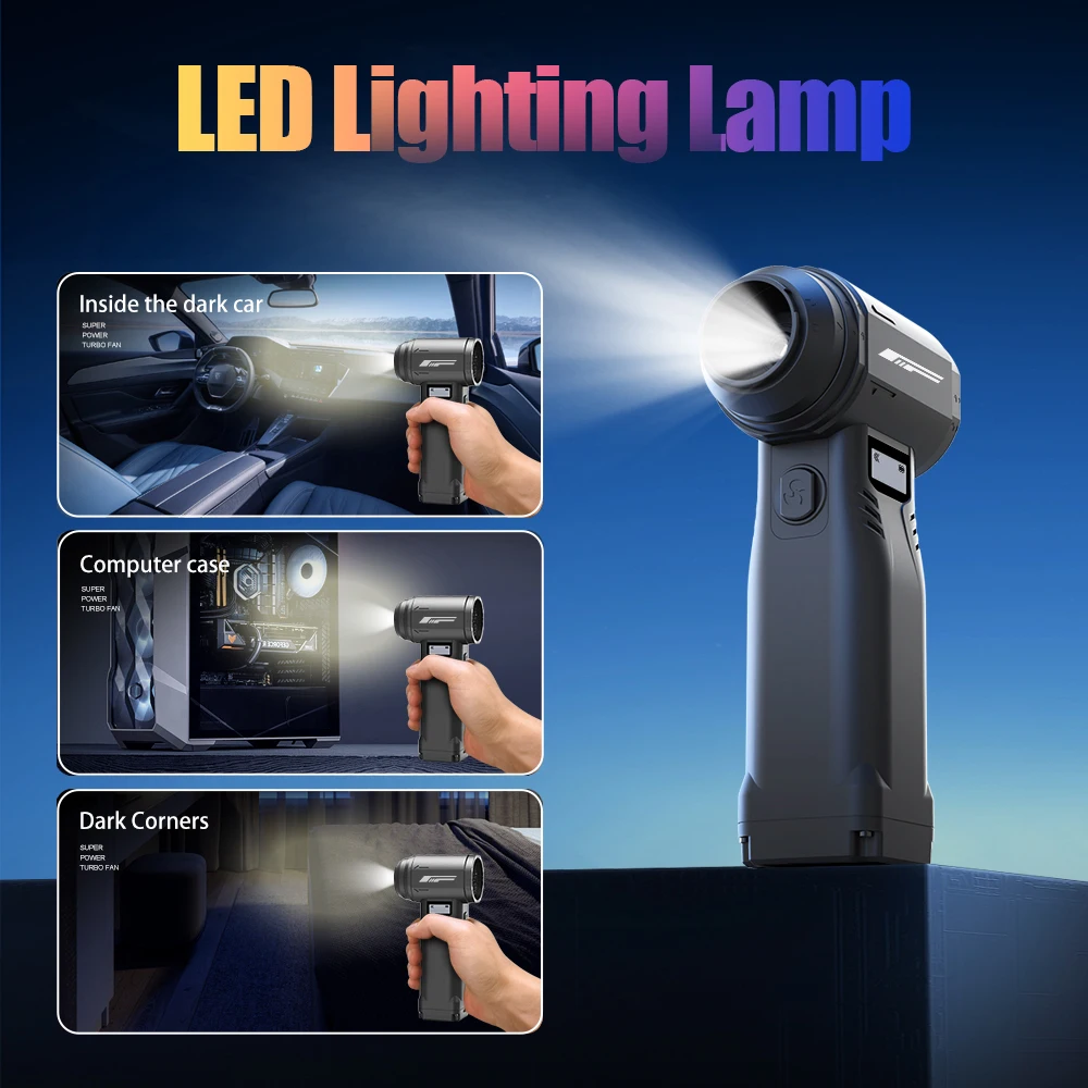 Ventilatore elettrico di livello professionale, ventilatore a turbina regolabile a 10 velocità da 90.000 giri/min, polvere e neve a turbina ultrapotente