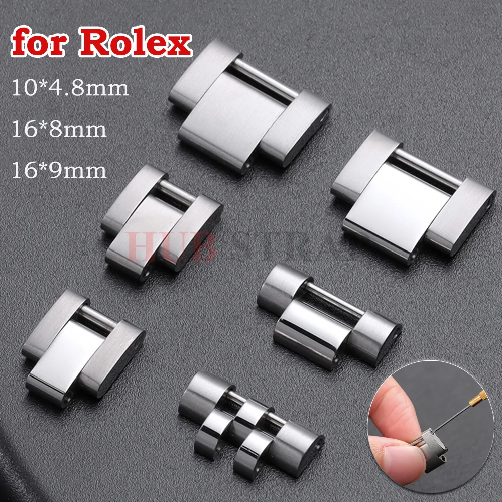 10*4.8/16*8/16*9mm Extension Link for Rolex Steel Band Extension for Oyster Jubilee Watch Strap for GMT Submariner Ditona Band