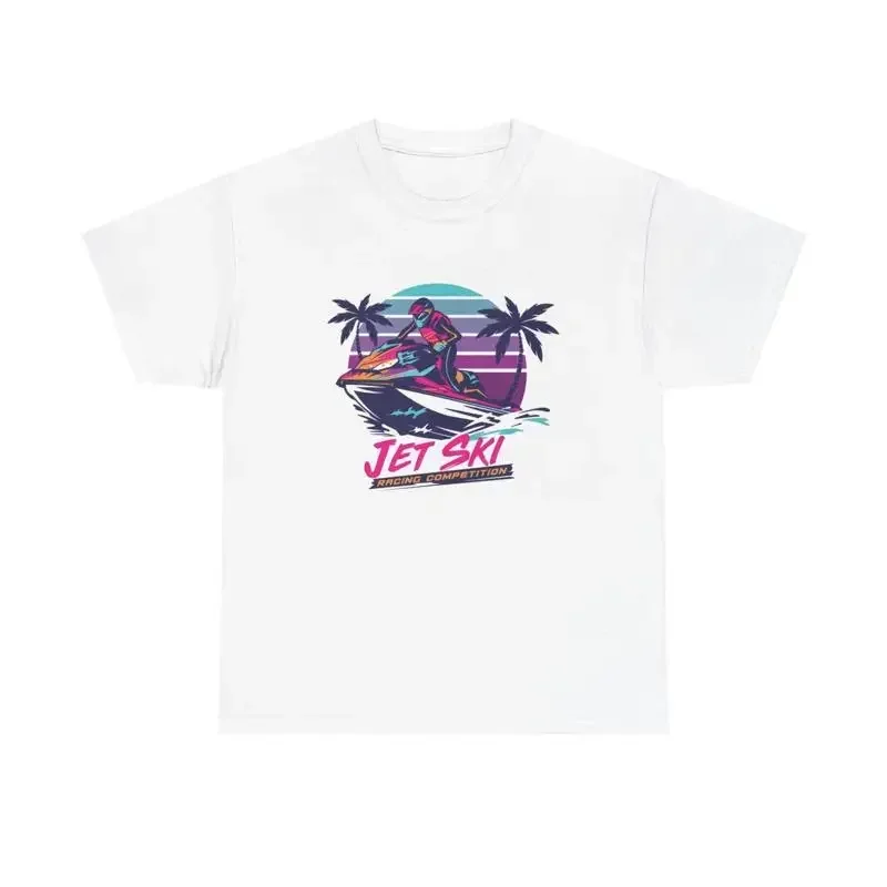Jet Ski T Shirt Retro Neon Art Vintage Heavy Cotton