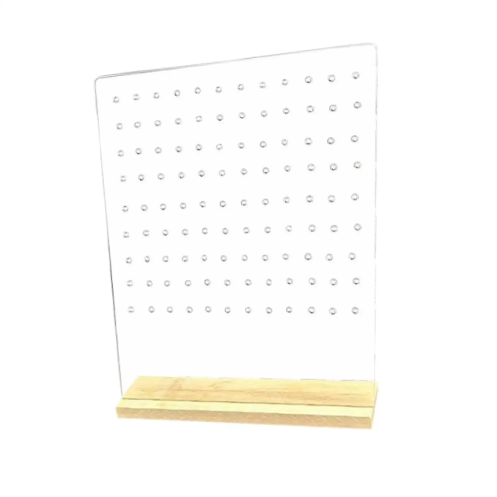 

Earring Storage Rack Earring Display Pegboard with Stable Wood Base Studs Displaying Board Jewelry Showcase Rack for Brooches