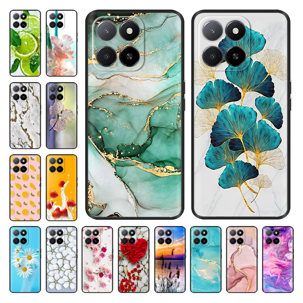 For Honor X5b Plus Phone Case Fashion Painted Soft Black Silicone Back Cover Cases For Honor X5b Plus Case X5bPlus Coque Fundas