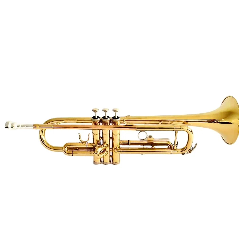 

Factory Direct Sale Yellow Brass Imported From Germany Bb Key Gold Lacquer Trumpet