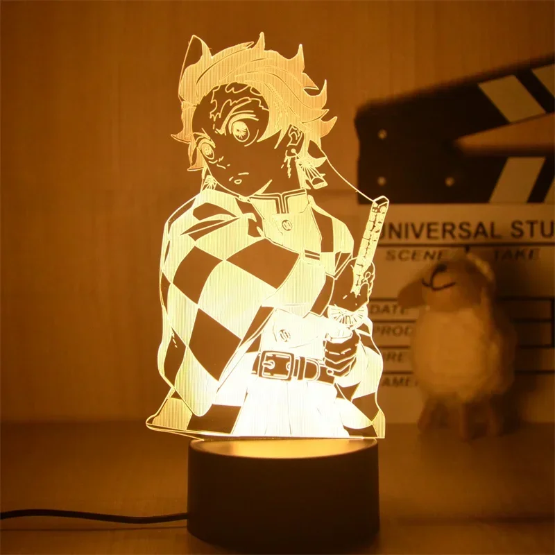 Anime Demon Slayer Tanjirou Nezuko Kimetsu No Yaiba Action Figure 3D LED Night Light Kocho Kanae Figures Lamp Kids Birthday Gift