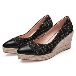 New Fashion High Heels Women Party Shoes Elegant Ladies Wedges Shoes Brand Women Pumps Wedge Heel 7cm Big Size 42 YX3584