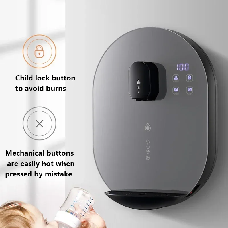 Calentador de agua instantáneo montado en la pared, pequeño calentador de agua rápido, tipo cálido y caliente, ajuste de temperatura de cinco etapas, dispensador de agua